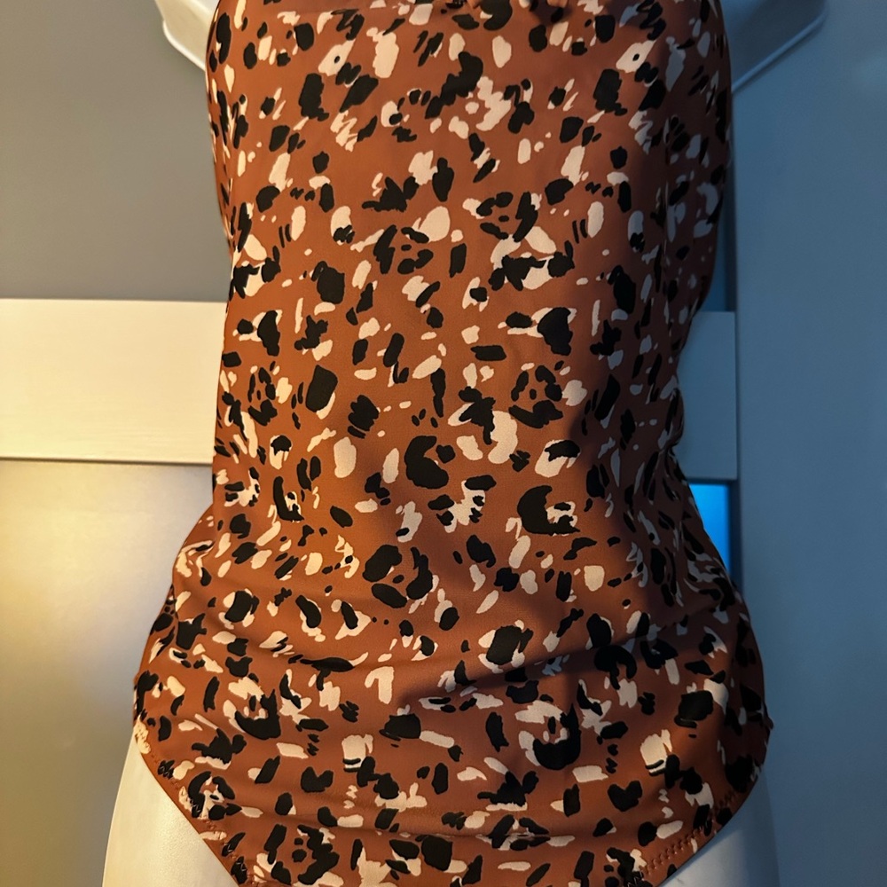Shade & Shore Brown Fitted Sleeveless Bodysuit Swim